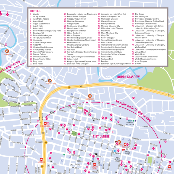 small preview of map of the city with hotel listings
